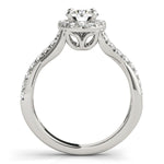 Twisted Pavé Shank Round Center Halo Engagement Ring - Diamonds By Rothschild