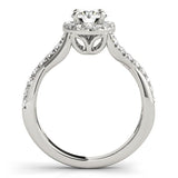 Twisted Pavé Shank Round Center Halo Engagement Ring - Diamonds By Rothschild