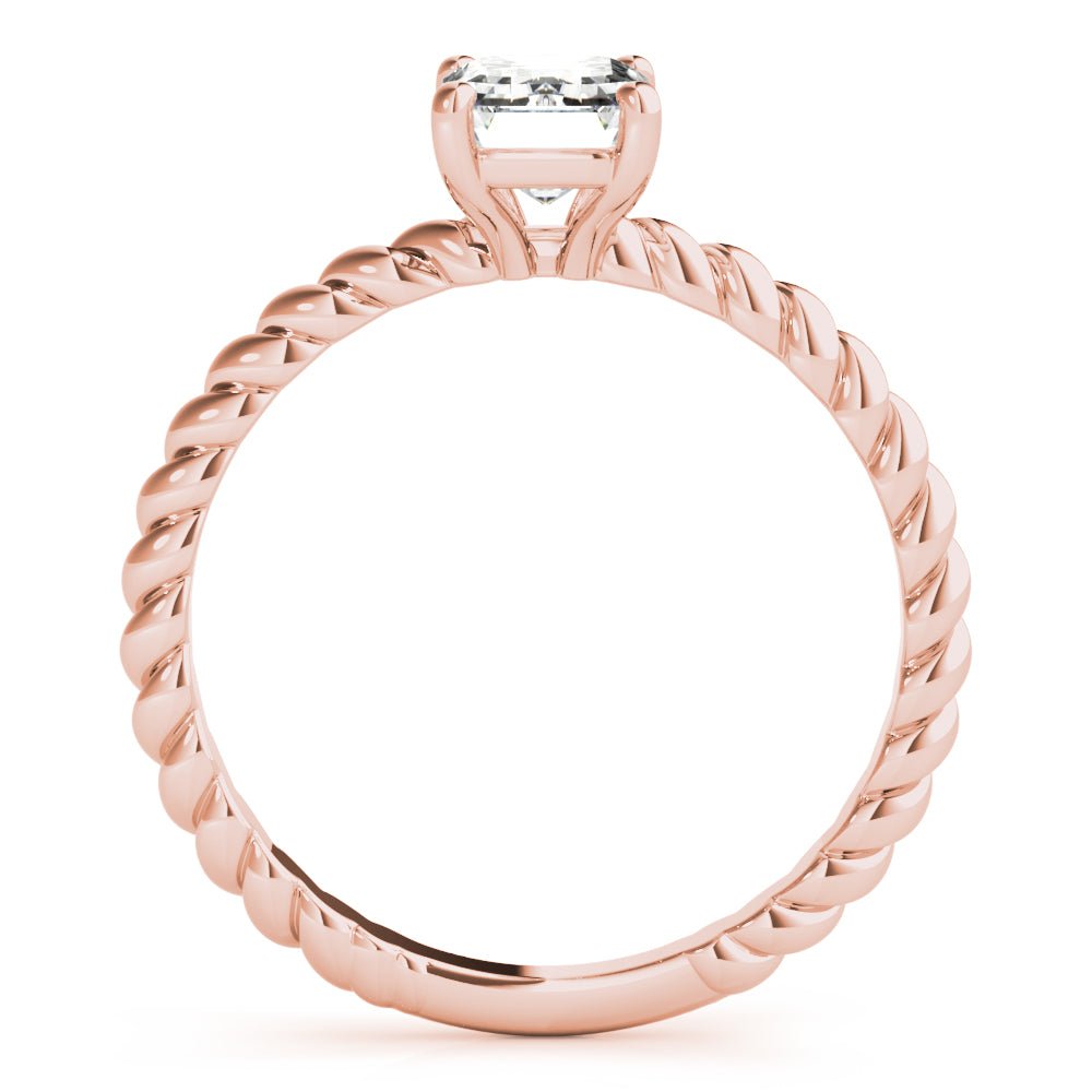 Twisted Shank Emerald Cut Center - Diamonds By Rothschild