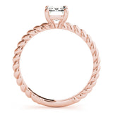 Twisted Shank Emerald Cut Center - Diamonds By Rothschild
