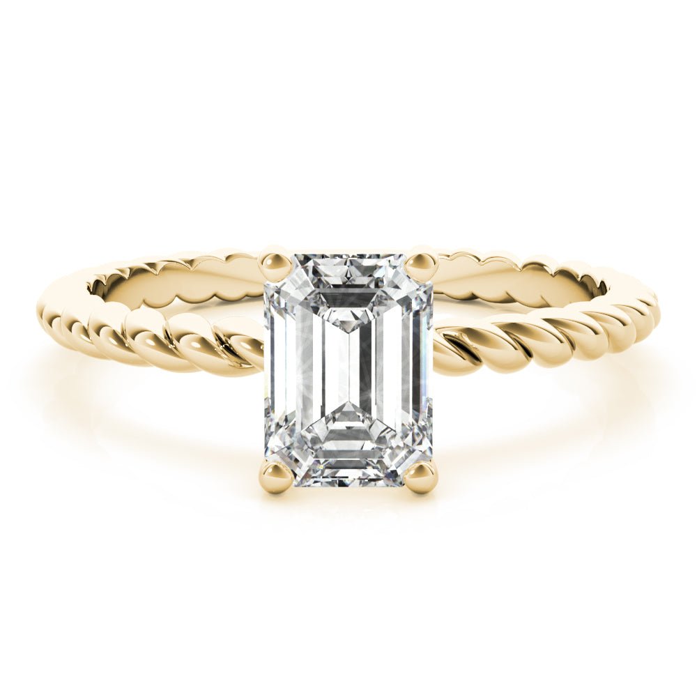 Twisted Shank Emerald Cut Center - Diamonds By Rothschild
