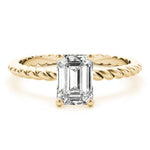 Twisted Shank Emerald Cut Center - Diamonds By Rothschild