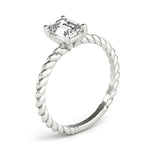 Twisted Shank Emerald Cut Center - Diamonds By Rothschild