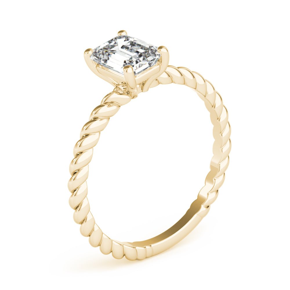 Twisted Shank Emerald Cut Center - Diamonds By Rothschild