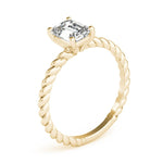 Twisted Shank Emerald Cut Center - Diamonds By Rothschild
