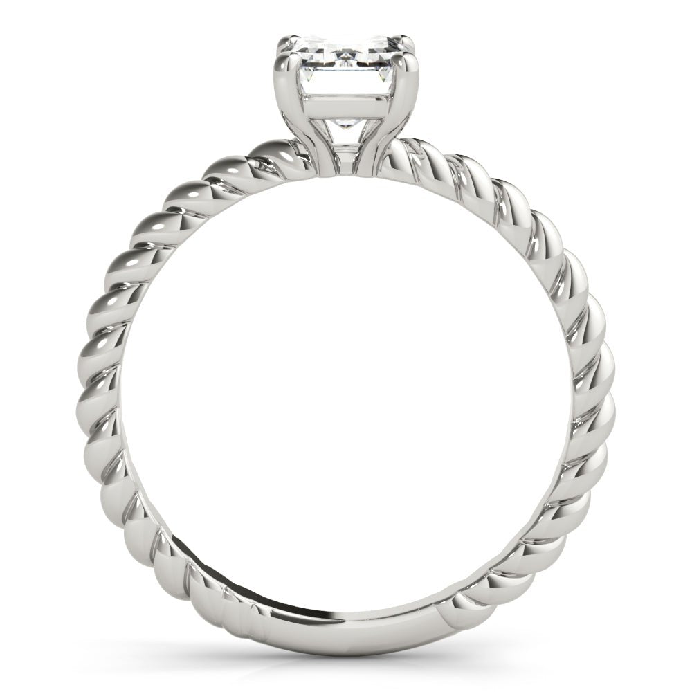 Twisted Shank Emerald Cut Center - Diamonds By Rothschild