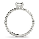 Twisted Shank Emerald Cut Center - Diamonds By Rothschild
