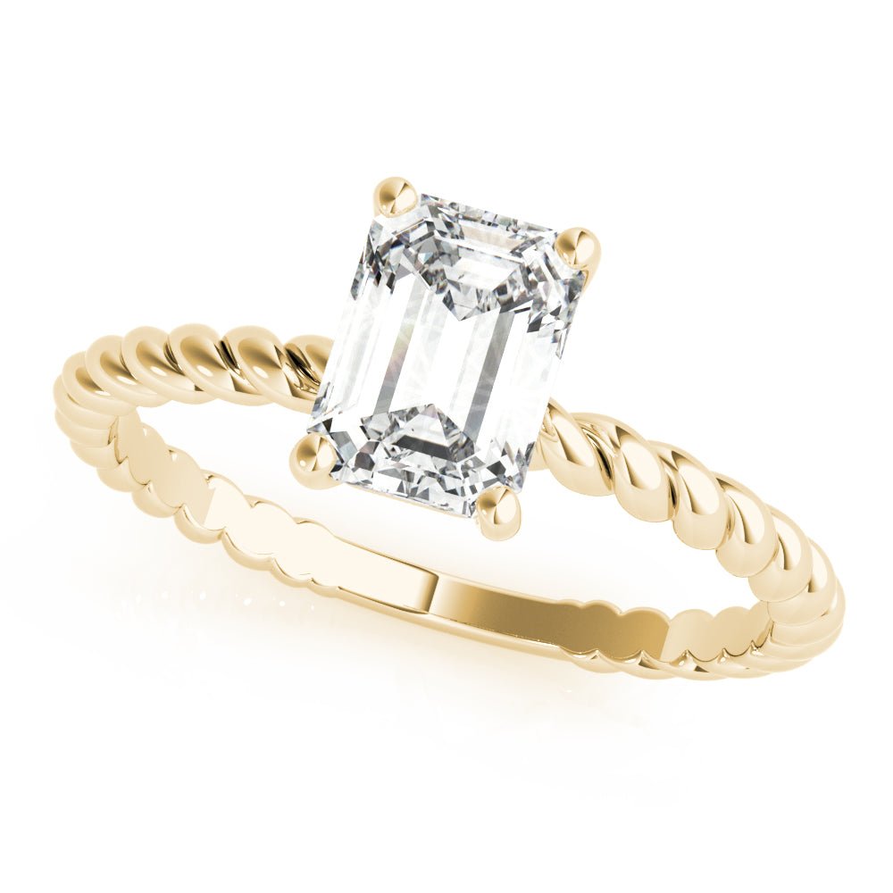 Twisted Shank Emerald Cut Center - Diamonds By Rothschild