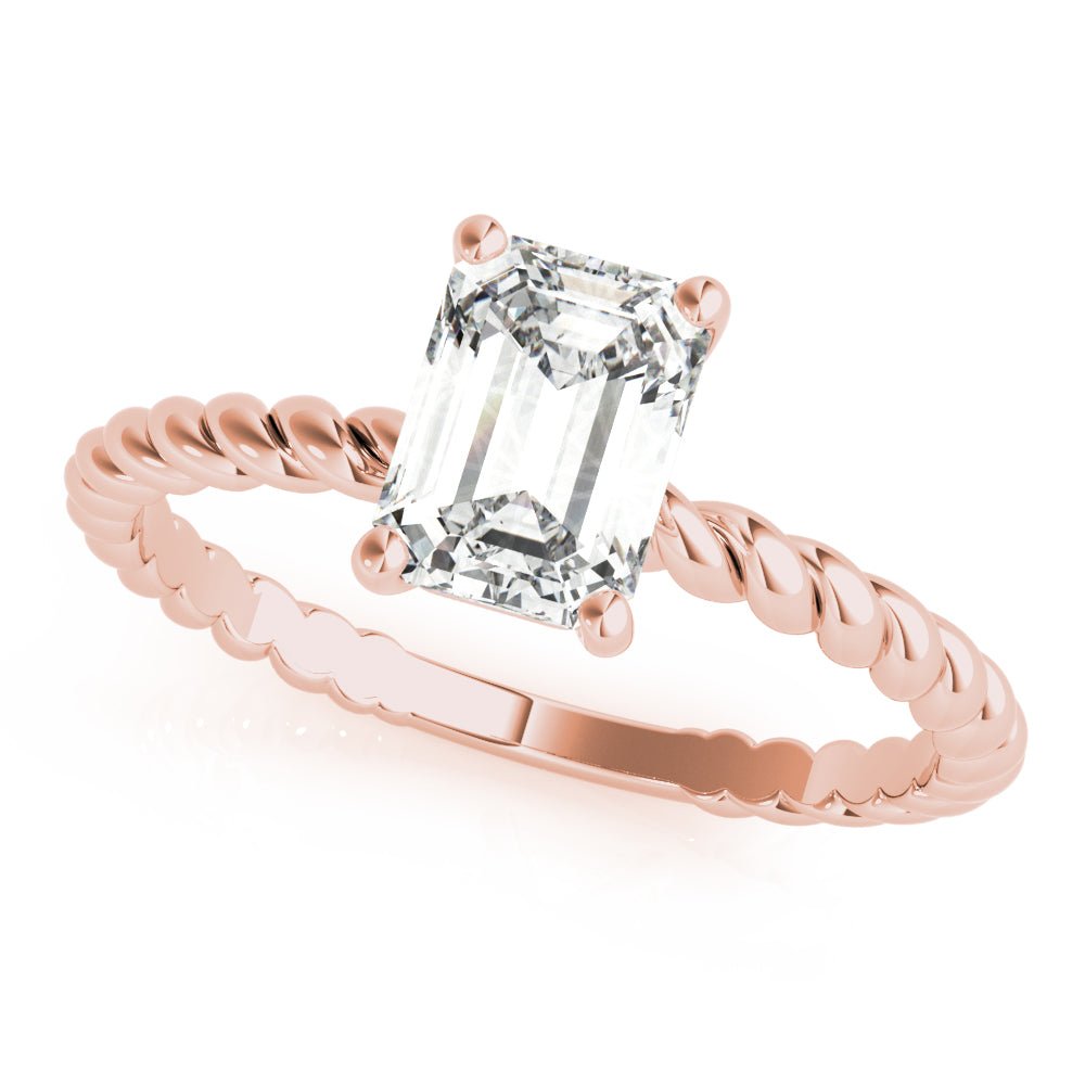 Twisted Shank Emerald Cut Center - Diamonds By Rothschild