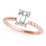 Twisted Shank Emerald Cut Center - Diamonds By Rothschild