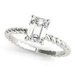 Twisted Shank Emerald Cut Center - Diamonds By Rothschild