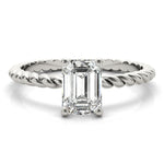 Twisted Shank Emerald Cut Center - Diamonds By Rothschild