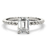 Twisted Shank Emerald Cut Center - Diamonds By Rothschild