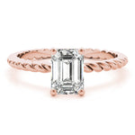 Twisted Shank Emerald Cut Center - Diamonds By Rothschild