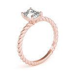 Twisted Shank Emerald Cut Center - Diamonds By Rothschild