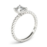 Twisted Shank Emerald Cut Center Engagement Ring - Diamonds By Rothschild