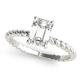 Twisted Shank Emerald Cut Center Engagement Ring - Diamonds By Rothschild
