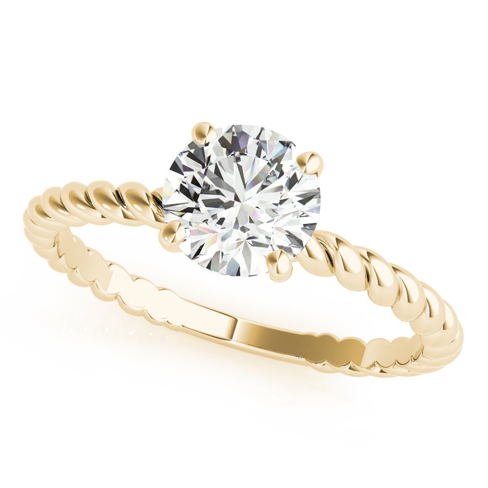 Twisted Shank Engagement Ring with Round Solitaire Diamond - Diamonds By Rothschild