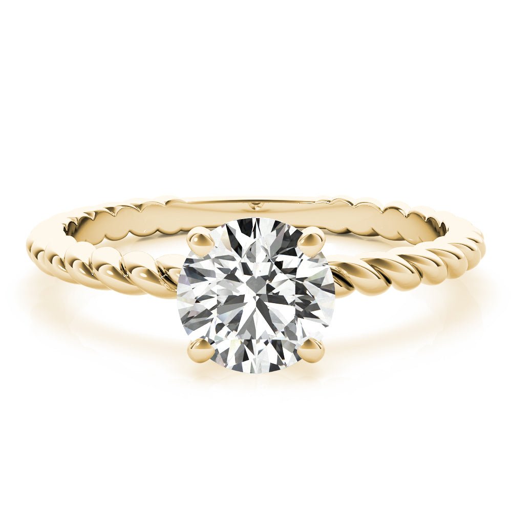 Twisted Shank Engagement Ring with Round Solitaire Diamond - Diamonds By Rothschild