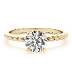 Twisted Shank Engagement Ring with Round Solitaire Diamond - Diamonds By Rothschild