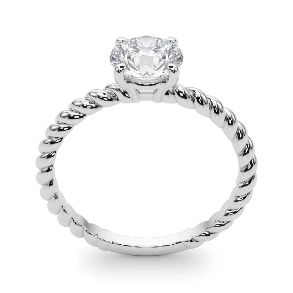 Twisted Shank Engagement Ring with Round Solitaire Diamond - Diamonds By Rothschild