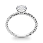 Twisted Shank Engagement Ring with Round Solitaire Diamond - Diamonds By Rothschild