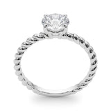 Twisted Shank Engagement Ring with Round Solitaire Diamond - Diamonds By Rothschild