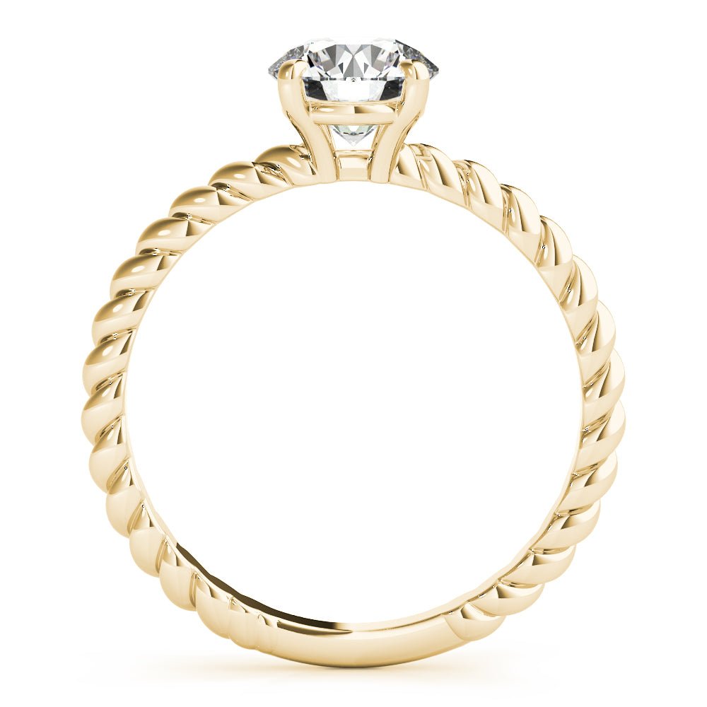 Twisted Shank Engagement Ring with Round Solitaire Diamond - Diamonds By Rothschild