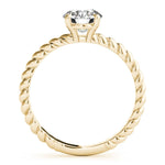 Twisted Shank Engagement Ring with Round Solitaire Diamond - Diamonds By Rothschild