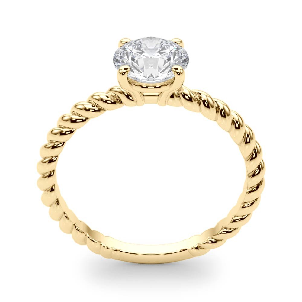 Twisted Shank Engagement Ring with Round Solitaire Diamond - Diamonds By Rothschild