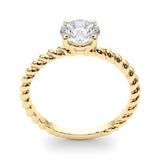 Twisted Shank Engagement Ring with Round Solitaire Diamond - Diamonds By Rothschild