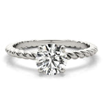 Twisted Shank Engagement Ring with Round Solitaire Diamond - Diamonds By Rothschild