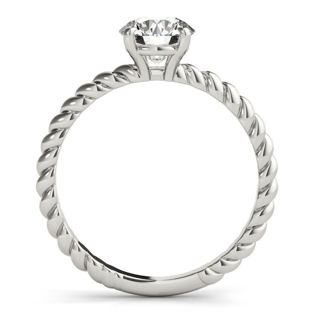 Twisted Shank Engagement Ring with Round Solitaire Diamond - Diamonds By Rothschild