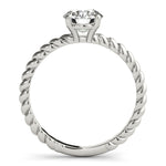 Twisted Shank Engagement Ring with Round Solitaire Diamond - Diamonds By Rothschild