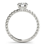 Twisted Shank Engagement Ring with Round Solitaire Diamond - Diamonds By Rothschild