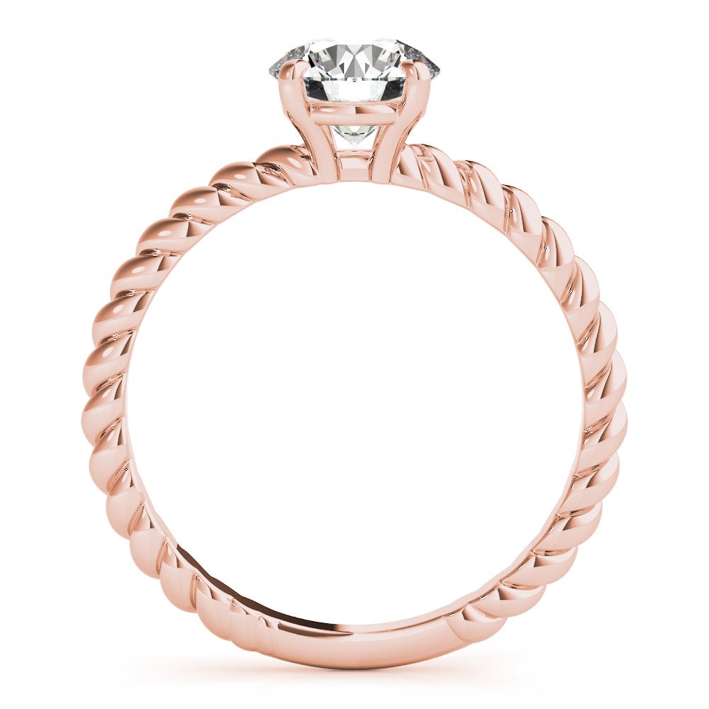 Twisted Shank Engagement Ring with Round Solitaire Diamond - Diamonds By Rothschild