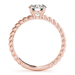 Twisted Shank Engagement Ring with Round Solitaire Diamond - Diamonds By Rothschild