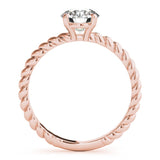 Twisted Shank Engagement Ring with Round Solitaire Diamond - Diamonds By Rothschild
