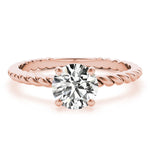 Twisted Shank Engagement Ring with Round Solitaire Diamond - Diamonds By Rothschild