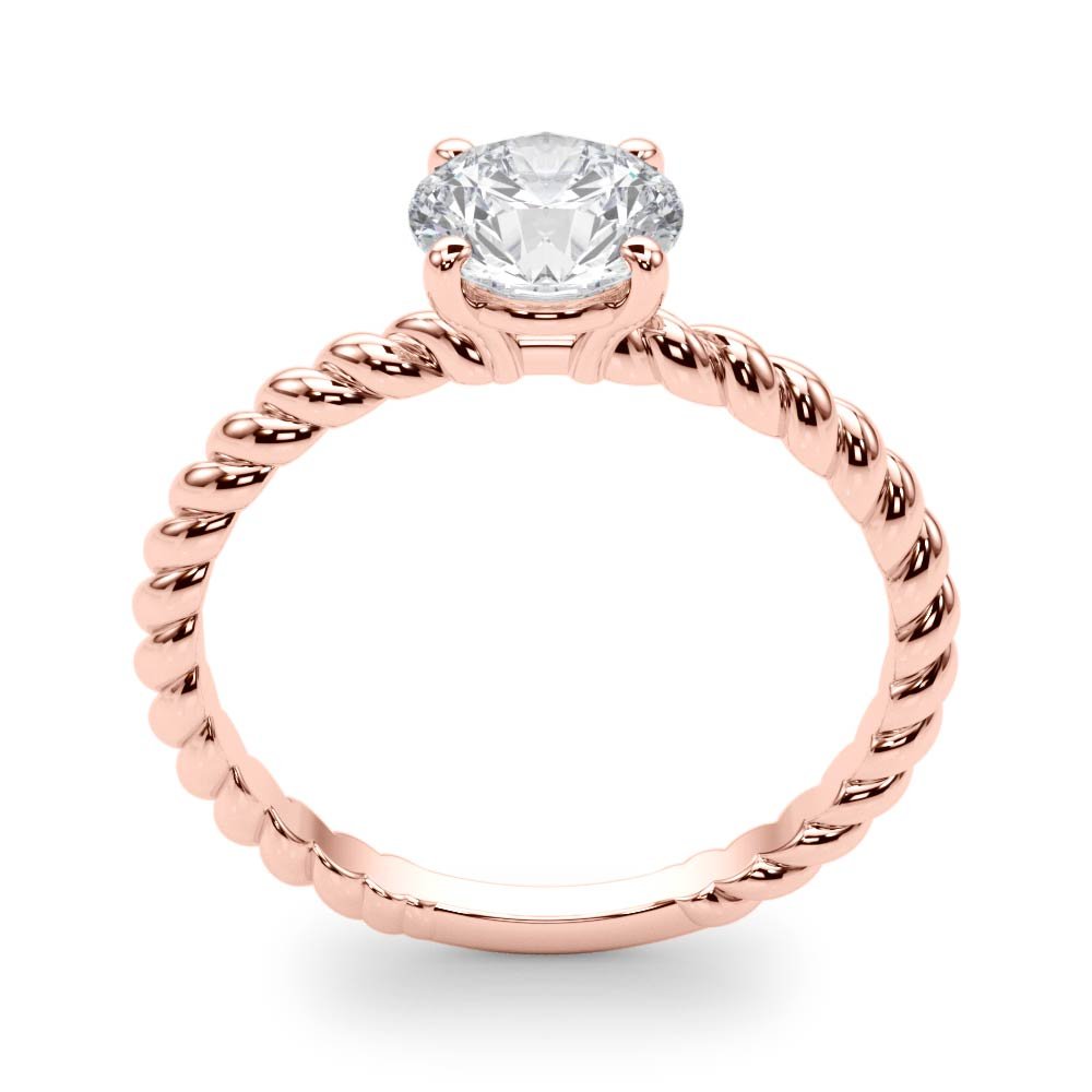 Twisted Shank Engagement Ring with Round Solitaire Diamond - Diamonds By Rothschild