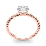 Twisted Shank Engagement Ring with Round Solitaire Diamond - Diamonds By Rothschild
