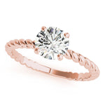 Twisted Shank Engagement Ring with Round Solitaire Diamond - Diamonds By Rothschild