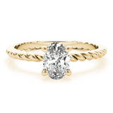 Twisted Shank Oval Center Engagement Ring - Diamonds By Rothschild