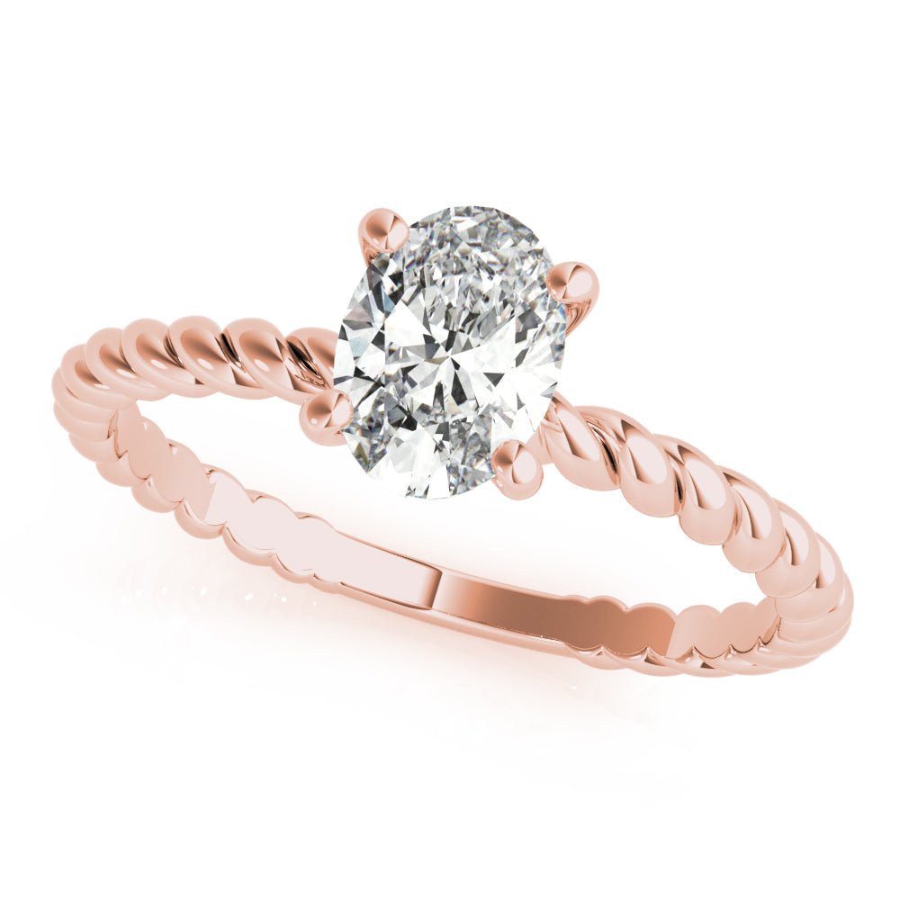 Twisted Shank Oval Center Engagement Ring - Diamonds By Rothschild