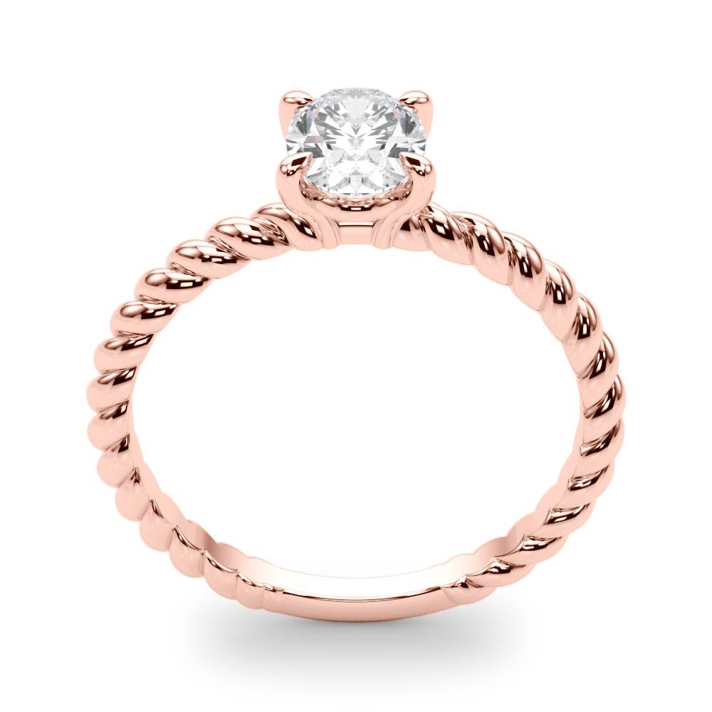 Twisted Shank Oval Center Engagement Ring - Diamonds By Rothschild