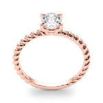 Twisted Shank Oval Center Engagement Ring - Diamonds By Rothschild