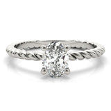 Twisted Shank Oval Center Engagement Ring - Diamonds By Rothschild