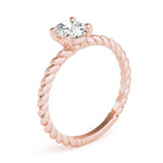 Twisted Shank Oval Center Engagement Ring - Diamonds By Rothschild