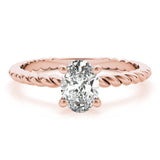 Twisted Shank Oval Center Engagement Ring - Diamonds By Rothschild