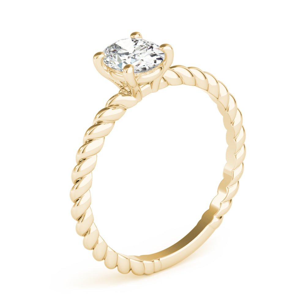 Twisted Shank Oval Center Engagement Ring - Diamonds By Rothschild